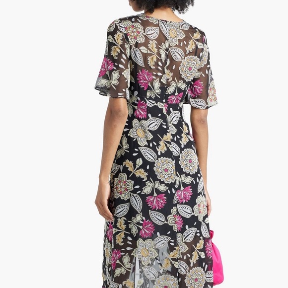 Rag & Bone Tamar Twist Front Floral Sheer Chiffon Maxi Asymmetrical Bodycon US 6 - Picture 5 of 13